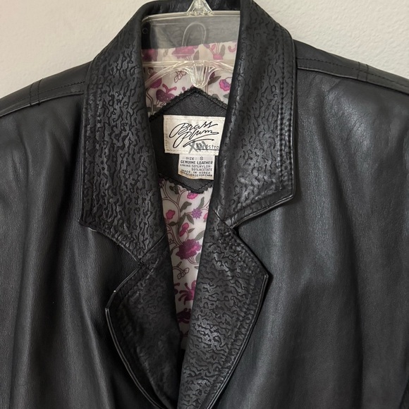 Vintage Brass Plum Nordstrom Y2K Cropped Genuine Leather lined jacket size Small - Picture 3 of 13